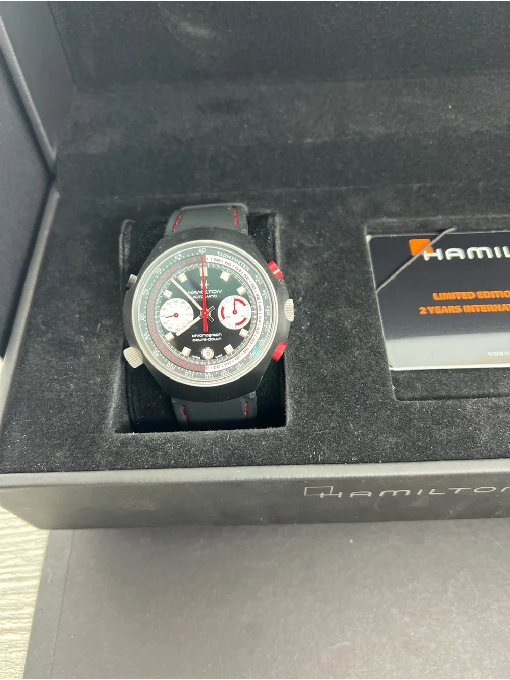Hamilton Automatic Chronograph count down rare box+papers